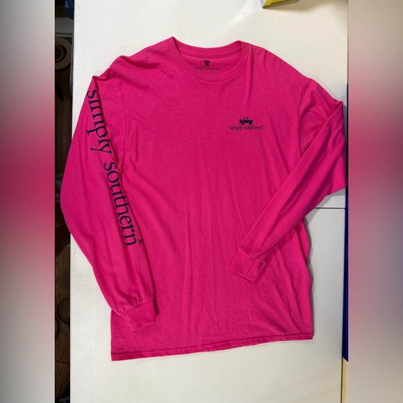 Womens Simply Southern “LIVE WHAT YOU LOVE ” Pink T Shirt sz Medium EUC - Picture 5 of 12